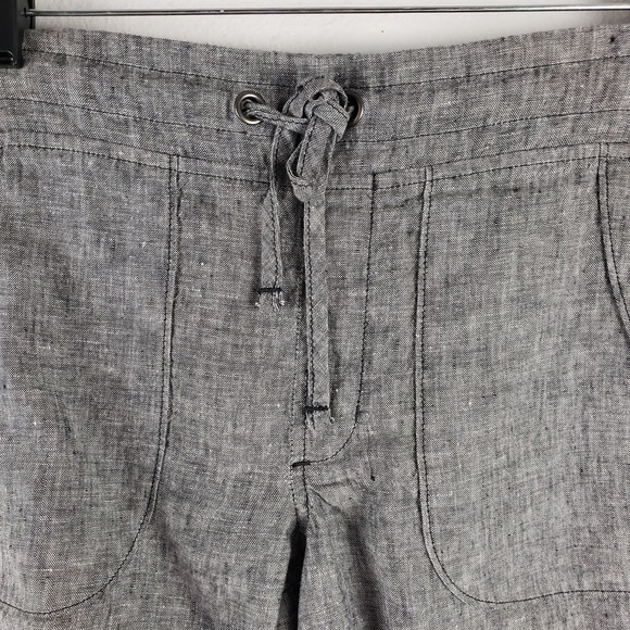 Athleta Women's 6 Flint 100% Linen Pull On Shorts Heather Gray Beach Casual - Picture 3 of 11